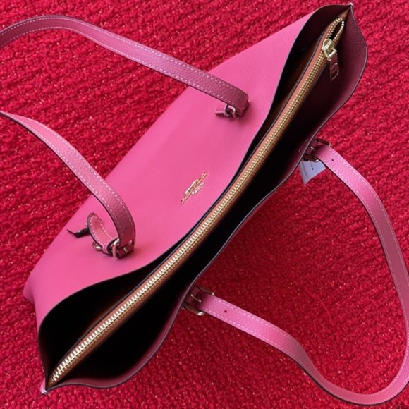 Coach Mollie Tote Gold/Strawberry Haze - Picture 13 of 16